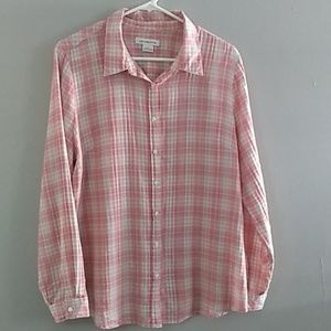 Large Liz Claiborne plaid button down